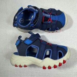 Cat & Jack Blue and Red Sandals, Size Baby Size 6